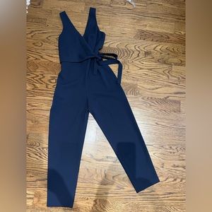 Club Monaco wrap waist navy jumpsuit